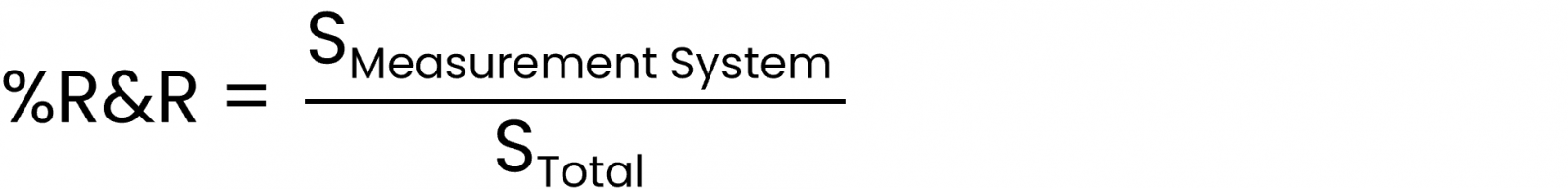 How to describe and how to calculate the variation of a measurement system in comparison to total variation. Formula. Explanation.